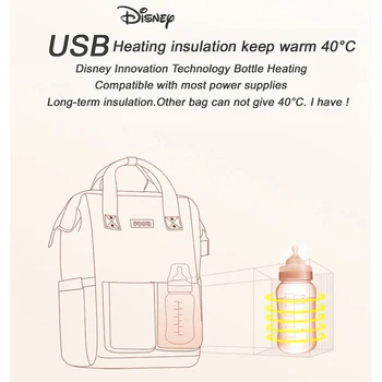 Disney Mickey USB Plienky Taška na Kočík Múmiový Batoh Starostlivosti o Dieťa Tašky Veľké Materskej Nappy Taška na Cestovanie Hákom Black Red Farebné Nové