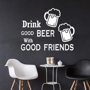Nepiť Dobré Pivo S Priateľmi Citát Stenu Kotúča, Kuchyňa, Jedáleň Priateľ Citát Víno Stenu, Nálepky, Pub, Bar Shop Dekor Vinyl