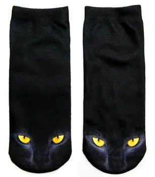 Nové 3D Vytlačené Bavlna Kostra ponožky krátke Kosti Ženy ponožky Teroru novosti ponožky Animal mačka Roztomilý smiešne Nízky Rez Členkové Ponožky mužov