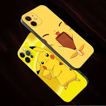 Telefón puzdro Pre iPhone 14 13 12 11 Pro Max 6 6 7 8 Plus X XS XR 12 13 Mini Mäkké Silikónové Krytie Pokémon Pikachu