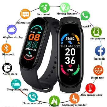 2022 Nové M6 Smart Hodinky Muži Ženy Fitness Športové Smart Kapela Fitpro Verzia Bluetooth Hudby Srdcovej Frekvencie Fotografovanie Smartwatch