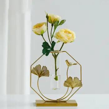 Priehľadné Tabuľky Kvety, Vázy Hydroponické Kvetináče Kovové Rastlín Držiteľ Kontajner Pre Domáce Dekorácie
