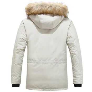 Zimné Zahustiť Bunda Bavlnené Oblečenie Dlhý s Kapucňou Snímateľný Golier Trend Coats Casacos Muži Móda Dole Parkas Plus Veľkosť 5XL 6XL