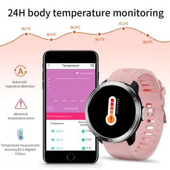 Xiao MIjia Smart Hodinky Muž Ženy Telesnej Teploty, Krvného Tlaku Kyslíka Srdcového Tepu Náramok Počasie Push Smartwatch