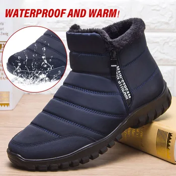 Muži Zimné Topánky, Nové 2021 Čižmy Bežné Človeka Vonkajšie Tenisky Chlpaté Teplé Oblečenie pre Mužov Členok Boot Vodotesný Zips botas hombre