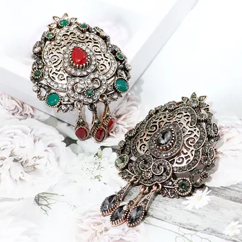 SUNSPICE Bohemia Crystal Brošňa Kolíky turecký Kovové Šatku Oblečenie Kvet Broches Brošne Arabských Sivý Kameň Šperky Vianočný Darček