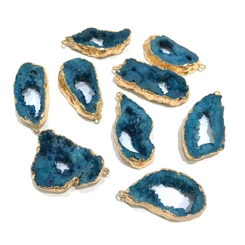 2020 nové dámske DIY prívesky, aby darčeky Jemné Modré Crystal Agates Prívesok Veľkosť 18x40-20x50mm
