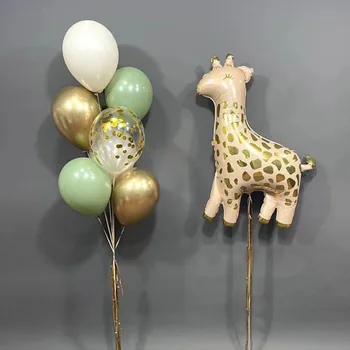 Cartoon Číslo Balón Nastaviť Detí Zvierat Tému Party, Foto Prop Žirafa Dekorácie Dodávky
