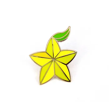 Žltá starfruit brošňa plátok ovocie odznak Kingdom Hearts Paopu pin fruitarian darček letné tropické šperky