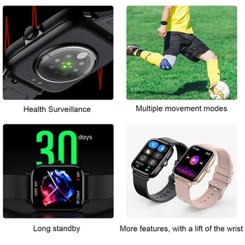 2022 Nové 1.70 Palcový Smart Hodinky Mužov Bluetooth Hovor Telesnej Teploty IP67 Nepremokavé Športové Smartwatch pre GTS Android IOS Telefón