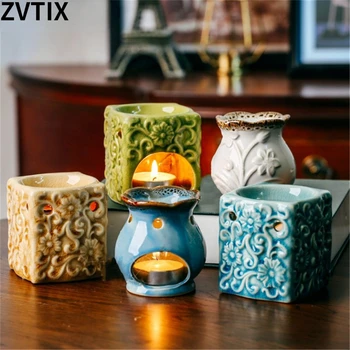 Keramické Esenciálny Olej Lampa Retro Tvorivé Krakovaný Glazúra Domov Riad Dekorácie Aróma Horák Vôňa Difúzor Deodorization