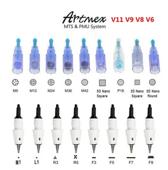 Artmex V8 V6 V11 V9 Kazety Ihly 12/24/36/42/Nano Tetovanie Ihly Microneedle MTS Terapia pre Permanentný make-up Tipy