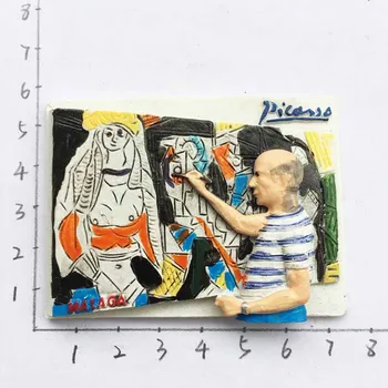 India, Grécko, Magnety na Chladničku so suvenírmi Španielsko Picasso USA Francúzsko Taliansko Columbia Chladnička Magnet 3d Živice Plavidlá, Dekorácie, Darčeky