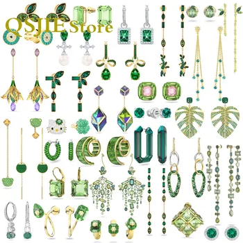 Pôvodné Swa 2023 Nové Zelené Náušnice, Módne Luxusné Šperky Crystal Strapec Kúzlo Ženy, Náušnice, Vianoce, Nový Rok Darčeky