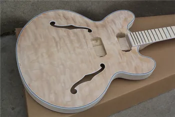 Semi-Hollow, Telo DIY Elektrická Gitara Builder Kit Projekt Mahagón Nedokončené Nový Singel Rezu 2 objednávky