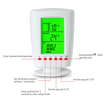 Programovateľný bezdrôtový termostat zásuvky biela LCD domov inteligentná regulácia teploty smart zásuvky