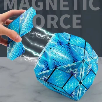 3D Premenlivé Magnetické Magic Cube Deti Puzzle, Kocky, Hračky Dospelých Úzkosť Fidget Hračky Infinity Kocka Geometrické Zvislé Objem Bloku