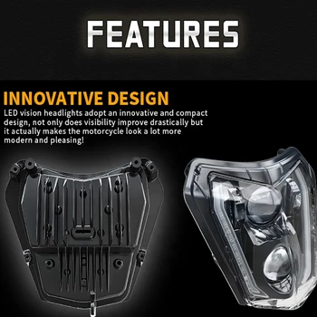 Motocykel Reflektor LED Knot Svetlomet pre V XC SX SXF XCF XCW 125 250 300 450 Super Enduro Moto Motocross Dirt Bike