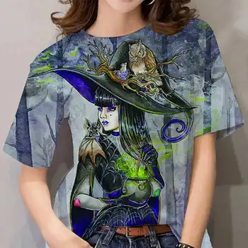 2022 Hot Predaj halloween Cartoon 3D Tlač Tshirts Ženy Oblečenie Kawaii T Shirt Femme Letné Topy Čaj