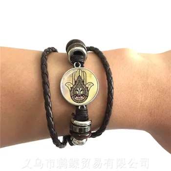 Posvätná Geometria Antahkarana Symbol Náramok Nastaviteľný Kožený Náramok Pre Wome Mužov Čakra Meditácie Módne Šperky Darček