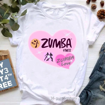 Láska Zumba Grafické Tlače Tričko dámske Oblečenie Letné Módy Krátky Rukáv T Shirt Femme Harajuku Tričko Streetwear