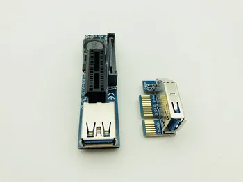 PCI-E Extender PCI E 1X 1X Stúpačky USB 3.0 Kábel Napájania SATA Pracuje na základnej Doske PCI-E x1 Bitcoin Baník Antminer Ťažba
