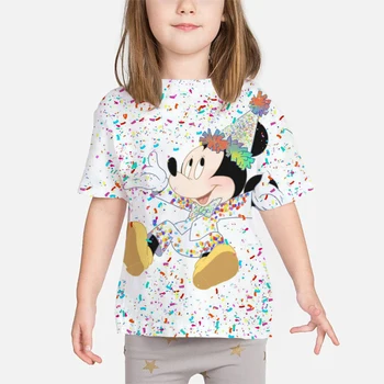 Disney Značky Baby Deti T-shirts Oblečenie, Topy Pre Letné Nosenie T Shirt Deti, Dievča, Chlapec, Kreslená Postavička Mickey Morská víla Topy
