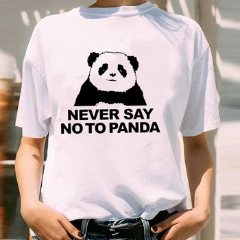 Ženy Grafické Panda Roztomilý Zvierat Cartoon Leto Jar Dievča 90. rokov Krátky Rukáv Lady Tlač Nosenie Dovolenku Topy Tees Tričko T-Shirt