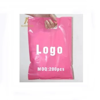 500 ks vlastné logo nakupovanie rukoväť plastová taška s darčekmi a plastové obaly taška na odev/odevy/dar tlačené LOGO podpora taška