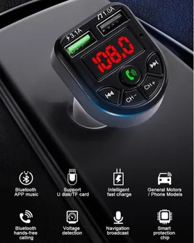 Nové Auto Bluetooth Duálny USB Nabíjačka, FM Vysielač Pre SsangYong Actyon Turismo Rodius Rexton Korando Kyron Musso Športy