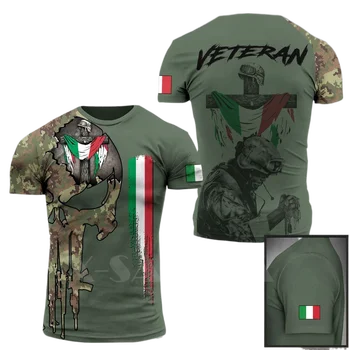 Talianska Armáda Kamufláž T Shirt pánske 3d Vytlačené T Shirt pánske Špeciálnych Síl Veterán T Shirt Lete Bežné Plus Veľkosť