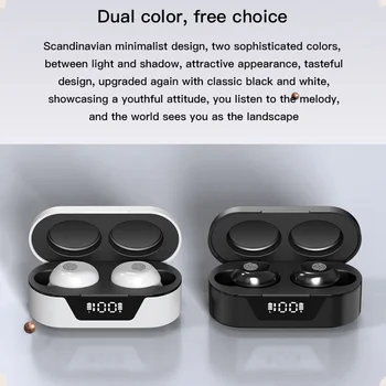T31 bezdrôtové Slúchadlá, Napájanie display 5.2 Bluetooth headset 9D zvuk Hifi v uchu slúchadlá mini Fone s LED vodotesné Slúchadlá